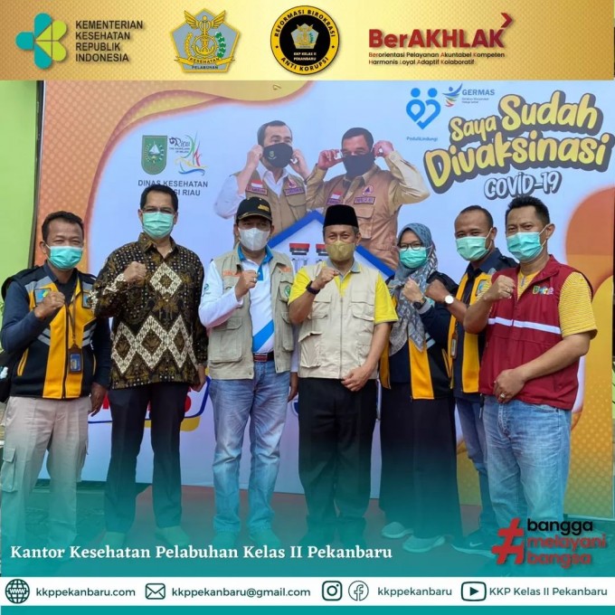 Kantor Kesehatan Pelabuhan Kelas II Pekanbaru menyumbang tenaga dokter dalam upaya mendukung Program Pemerintah Provinsi Riau dalam membuka layanan Rumah Vaksin 24 Jam di Provinsi Riau