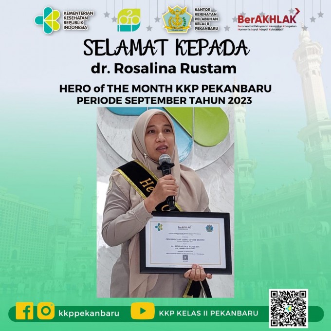 Penganugerahan Hero of The Month (HoTM) KKP Pekanbaru sebagai Apresiasi Institusi bagi Pegawai yang berdedikasi