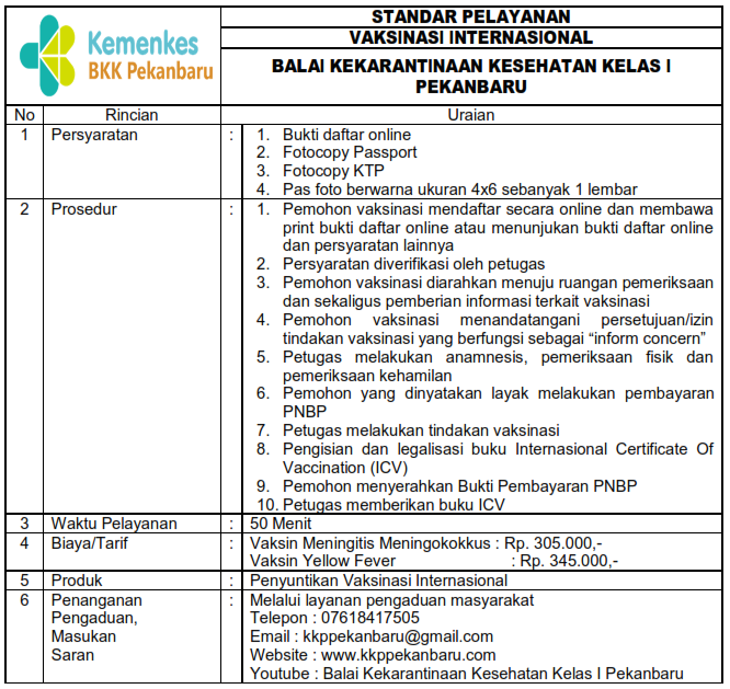 Pelaksanaan Vaksinasi Internasional